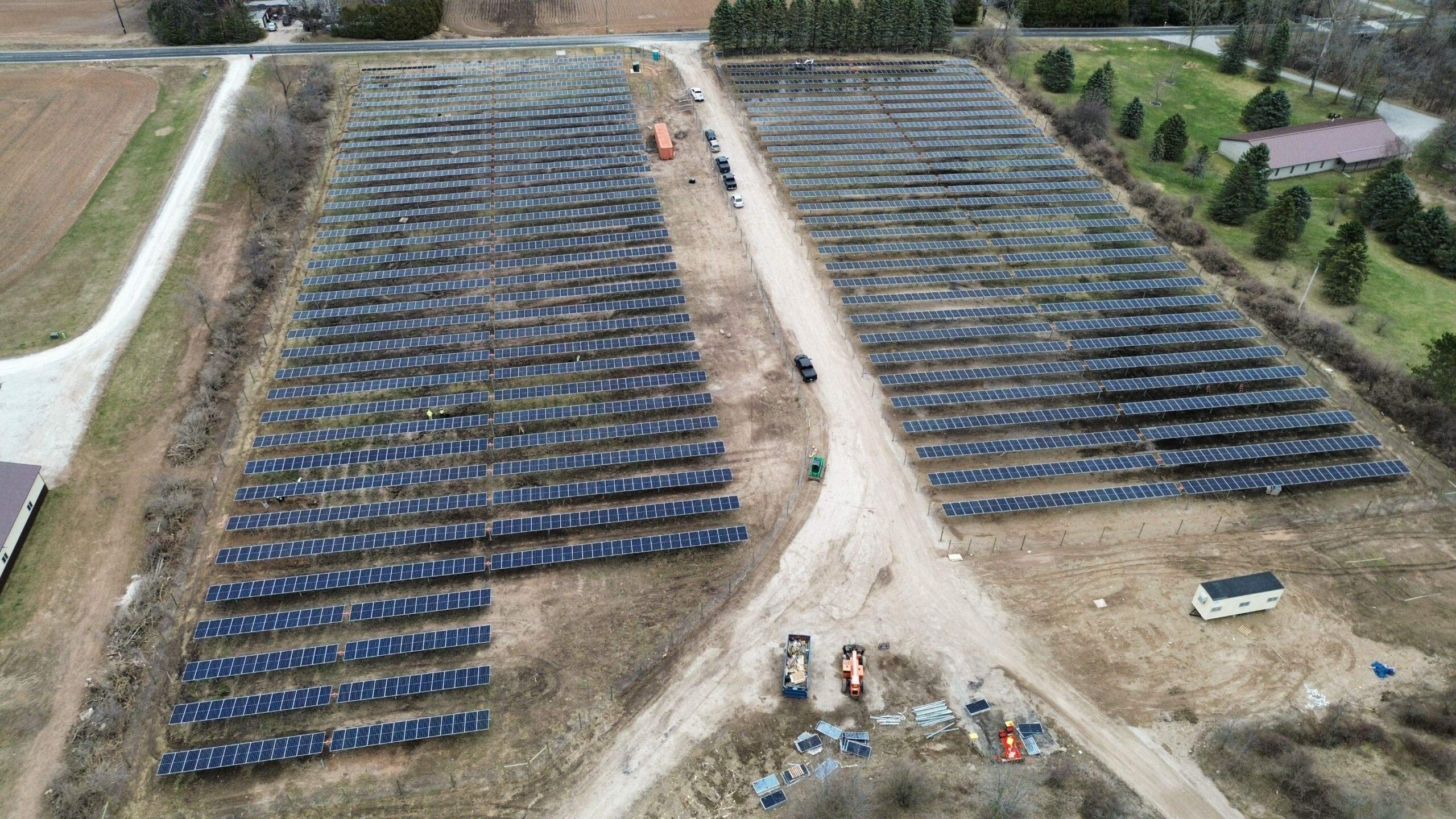 solar panels in a community solar garden